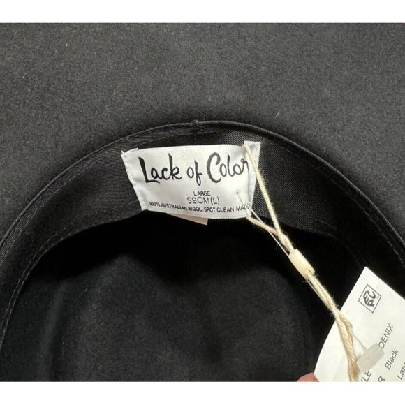 Lack of Color  The Phoenix Ribbon Band Fedora Black Hat Size LARGE (59 CM) Wool main image 10
